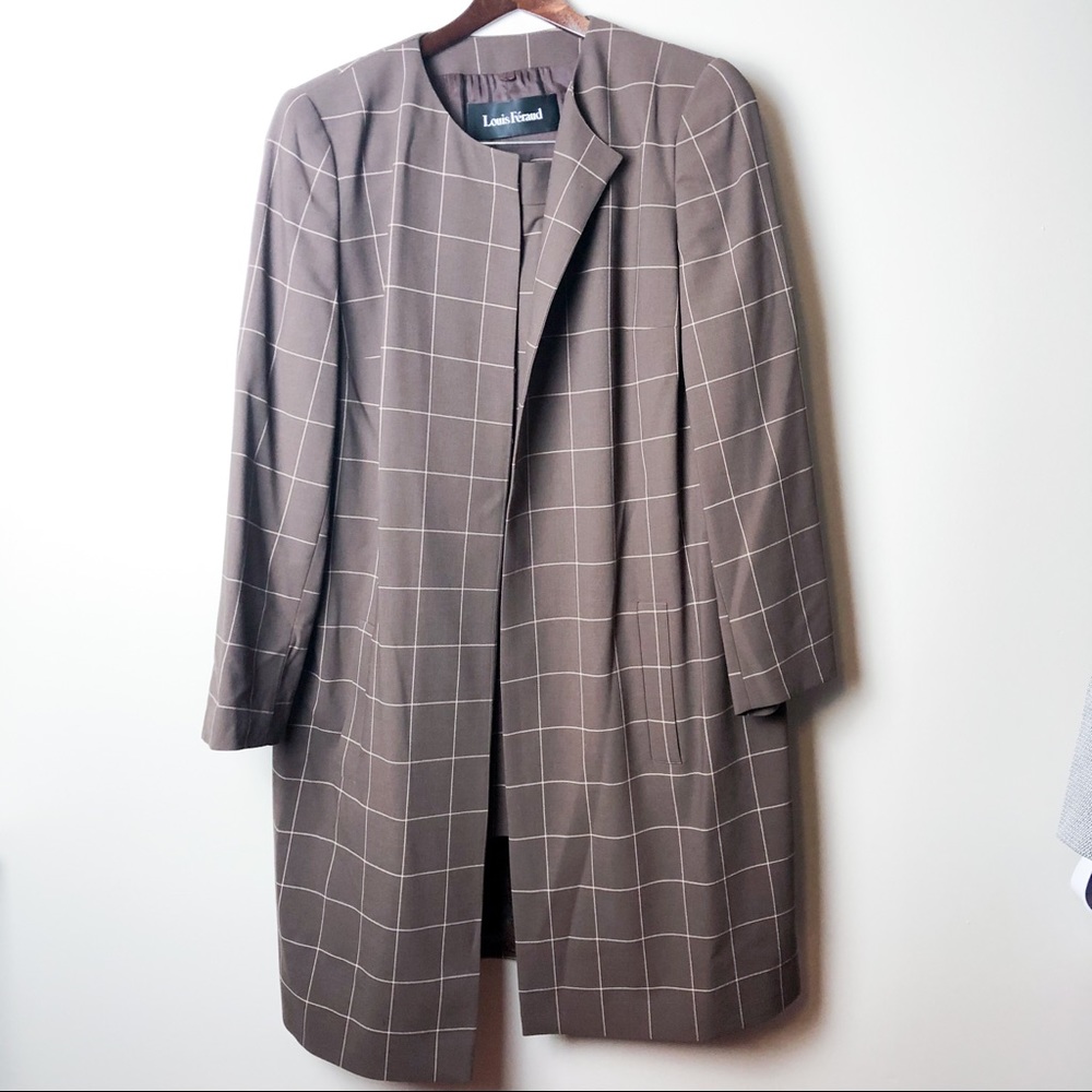 Louis Feraud Brown Checkered Skirt